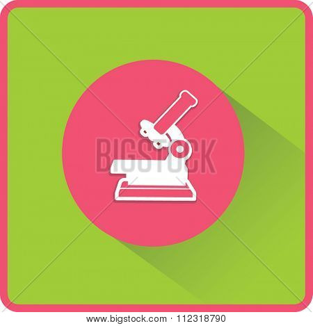 Professional laboratory optical microscope. Vector illustration