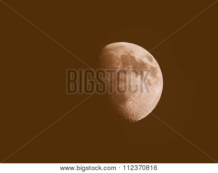 Retro Looking Gibbous Moon