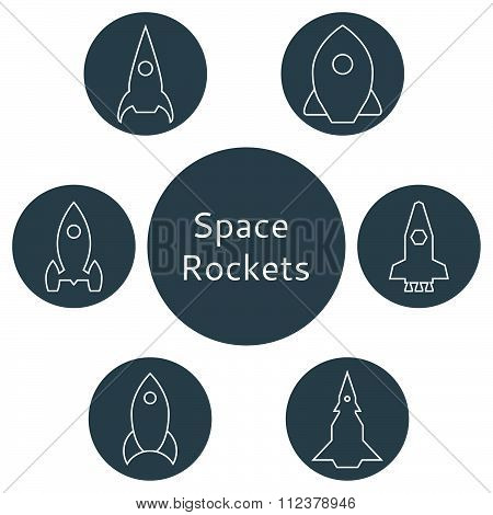 flat icons of the rocket