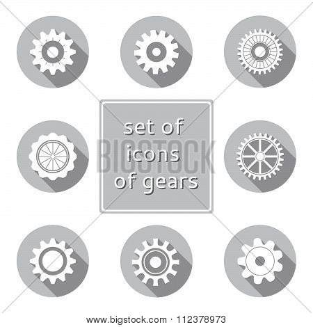 icons with gears the flat