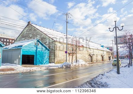 Commercial buildings around Otaru city