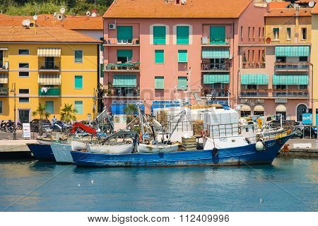 Portoferraio Habour From The Sea, Elba Island, Tuscany, Italy