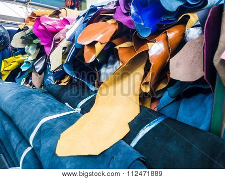 Raw Leather In Craft Shop