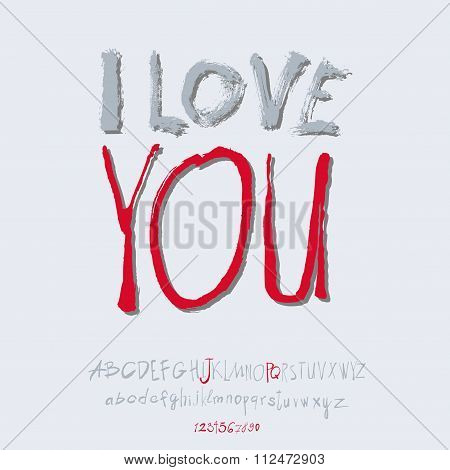 Ilove you hand lettering