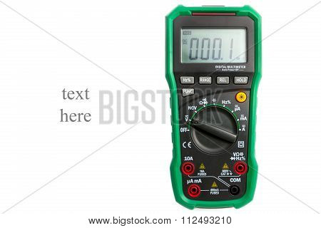 Digital Multimeter On White Close-up