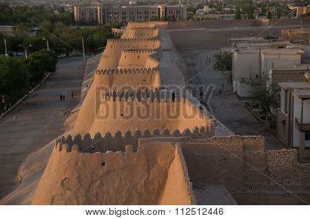 View Of Old City Khiva Walls
