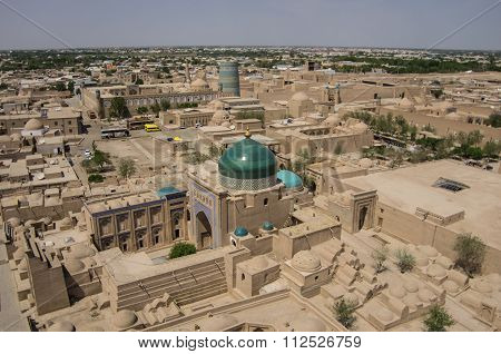 Panorama Of The Old City From The Height Of The Minaret, Khiva, Uzbekistan