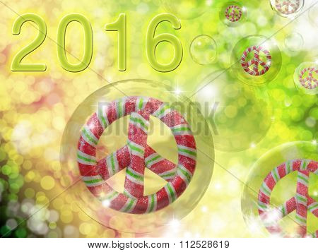 Candy Peace Signs In Bubbles For 2016