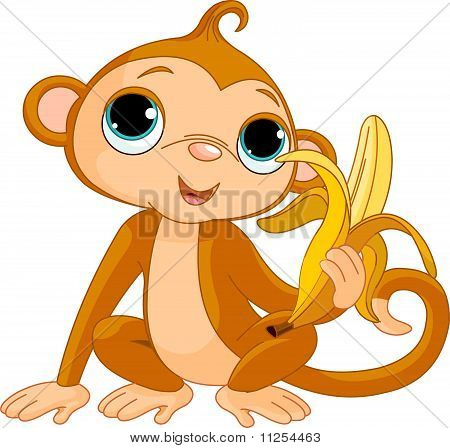Sjove abe med banan