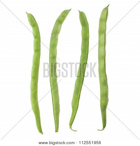 Fresh yardlong bean isolated on white background