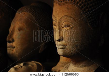 Neglected Ancient Sandstone Buddha Head