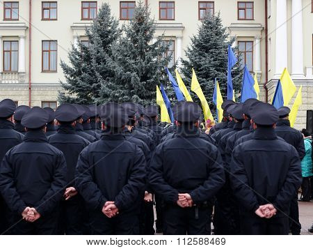 Ceremony Of Taking Oath By The New Patrol Police In Khmelnytskyi, Ukraine