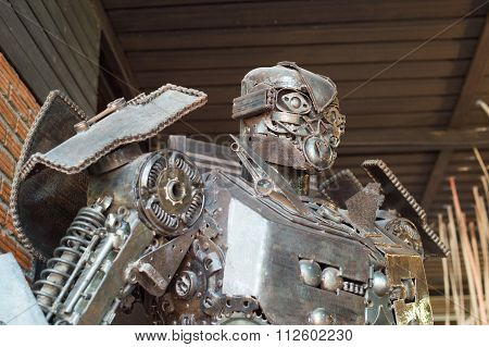 HUA HIN ,THAILAND - Dec27,2015 : Robots made from scrap in the Artist Village at Hua Hin,thailand