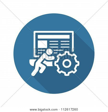 Technical Support Icon. Flat Design. Business Concept. Isolated Illustration.