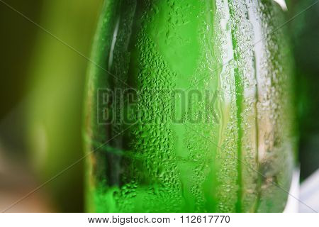 Green glass bottle