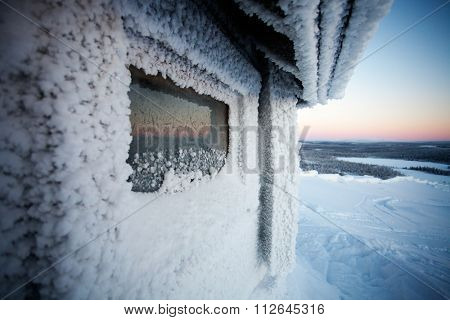 Cold winter in Lapland Finland