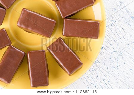 Chocolates egg in your beer, in a plate