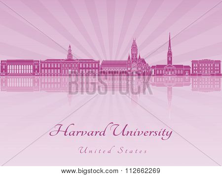 Harvard University Skyline In Purple Radiant Orchid