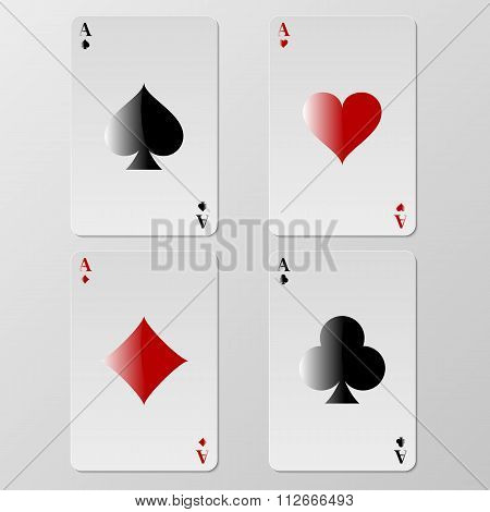 Vector illustration of playing cards aces