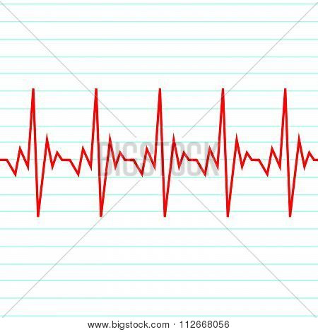 Heart Beat Cardiogram Icon