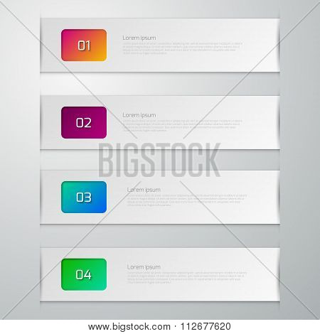 Vector illustration infographics four paper strips