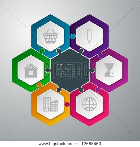 Vector illustration infographics hexagons