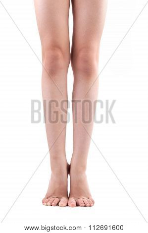 Two Human Legs Standing On Tiptoe