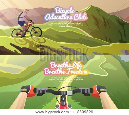 Vector banners. Mountain biking.
