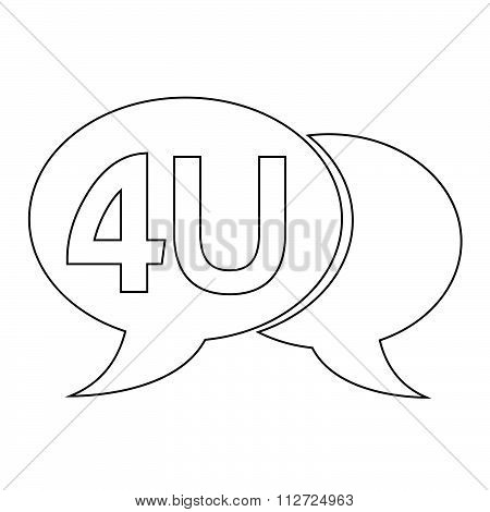 4U Internet Acronym Chat Bubble Illustration
