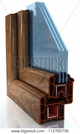 Section of the sample PVC windows  isolated on white