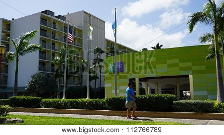 ORANJESTAD, ARUBA - NOV 26: View of Aruba, as seen on Nov 26, 2015. About three quarters of the Aruban gross national product is earned through tourism or related activities.