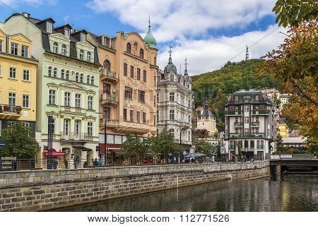 Embankment Of Tepla River, Karlovy Vary, Czech Republic