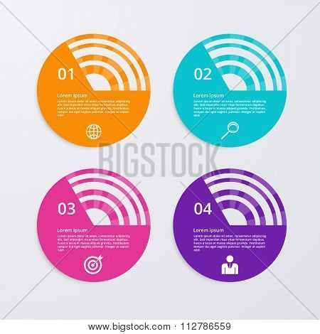Vector illustration of infographics four options