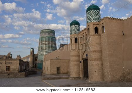 The View On Kalta Minor Minaret Behind The Kunya-ark Fortress