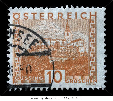 AUSTRIA - CIRCA 1929: a stamp printed in the Austria shows Gussing, circa 1929