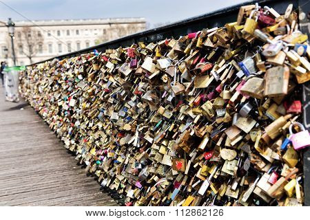 Paris - March 26: Love Padlocks