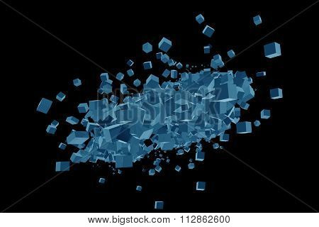 Blue Cubes Explosion Isolated