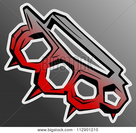 knuckle-duster boxing weapon vector illustration