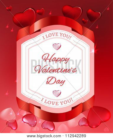 editable elementary vector image Valentine postcard