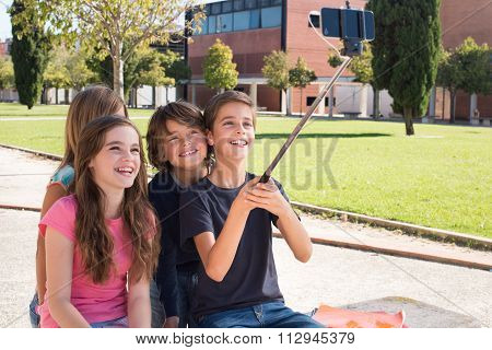 School Kids Taking Selfies