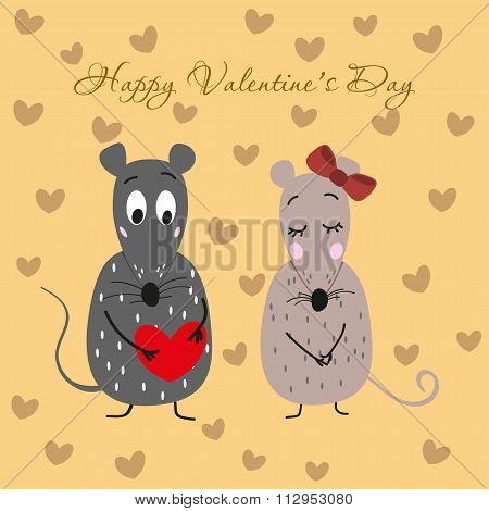 Postcard With Two Mice