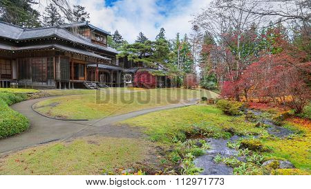 NIKKO JAPAN - NOVEMBER 16 2015: Tamozawa Imperial Villa first built in Tokyo in 1632. It was deconstructed and moved to the present location in Nikko in 1898