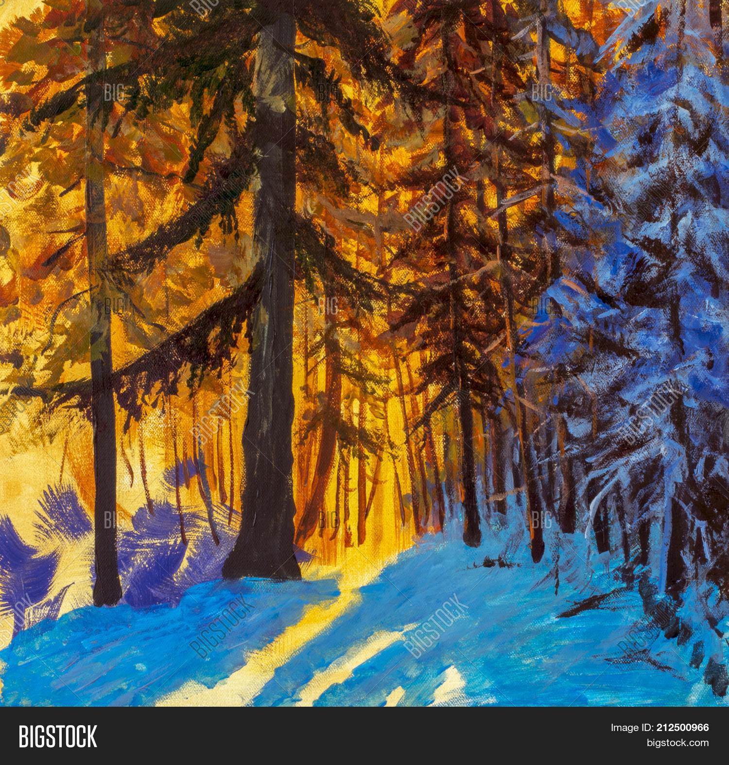 Winter Painting Dawn Image & Photo (Free Trial) | Bigstock