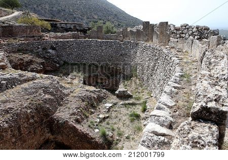 Ruins Of Mycenae City, Mikines, Peloponnese, Greece