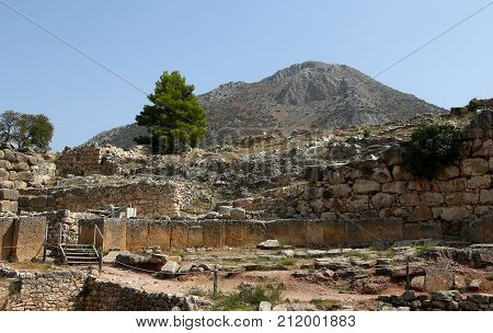 Ruins Of Mycenae City, Mikines, Peloponnese, Greece