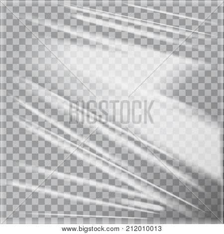 Vector Template Of Transparent Glossy Polyethylene Plastic Warp for your design