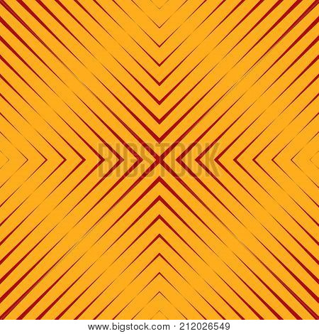 Seamless Pattern With Red Colors Sharp Lines On Yellow Background. Optical Illusion Effect Wallpaper