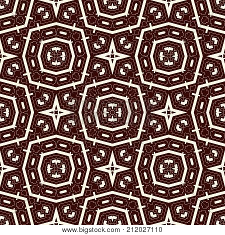 Outline ethnic abstract background. Seamless pattern with symmetric geometric ornament. Digital paper textile print page fill. Vector illustration