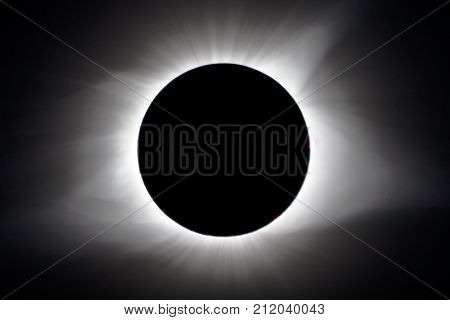 Total solar eclipse showing moon and suns corona