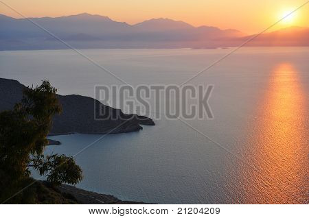 Agios Nikolaos, Crete Yunanistan günbatımı